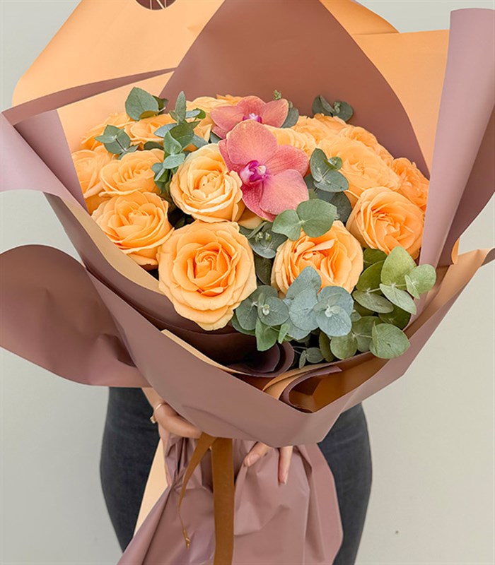 Deluxe 20 Kayısı Gül Buketi