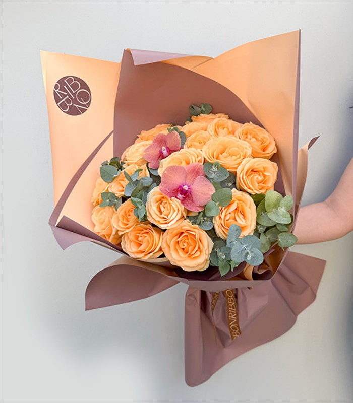 Deluxe 20 Kayısı Gül Buketi