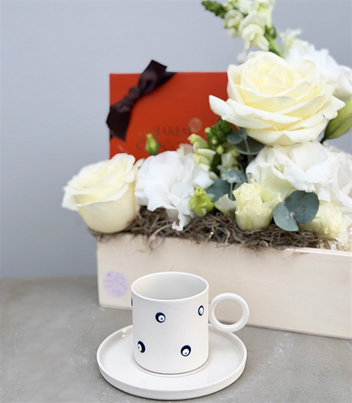 Harem Chocolate Nazar Boncuğu Türk Kahvesi Fincanı Hediye Kutusu