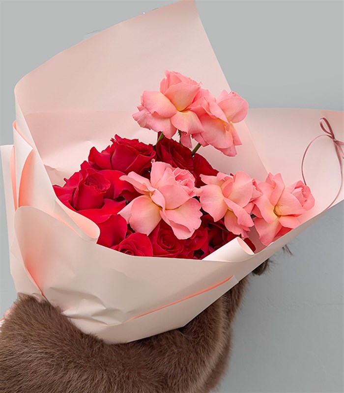 Match Deluxe Kırmızı Pembe Güller Buketi