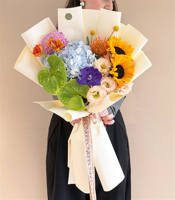 Pop Flora Rengarenk Çiçekler Buketi