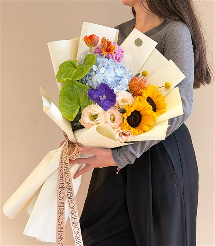 Pop Flora Rengarenk Çiçekler Buketi