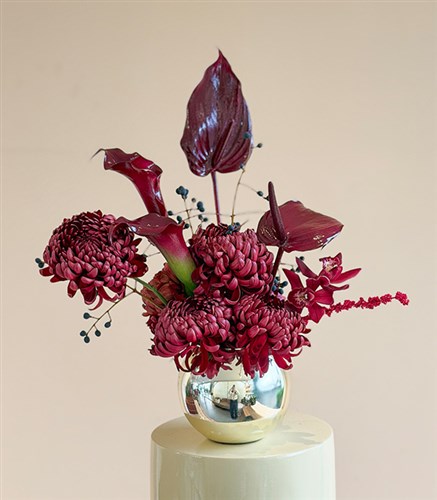 Burgundy Steel Bordo Anastasya Antoryum Aranjmanı