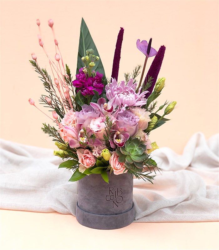 Linda Mini Lila Pembe Kutu Çiçek