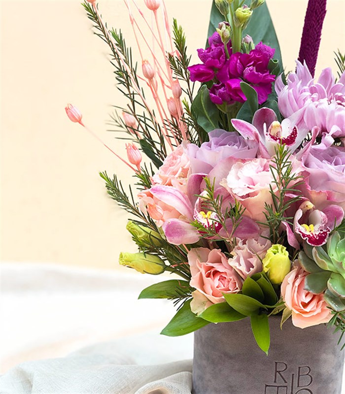 Linda Mini Lila Pembe Kutu Çiçek