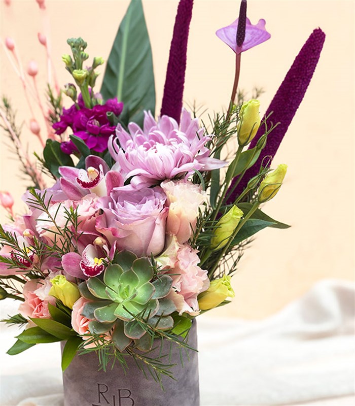 Linda Mini Lila Pembe Kutu Çiçek