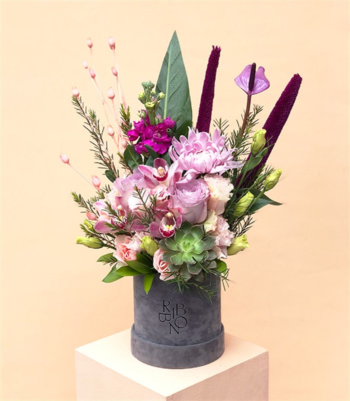 Linda Mini Lila Pembe Kutu Çiçek