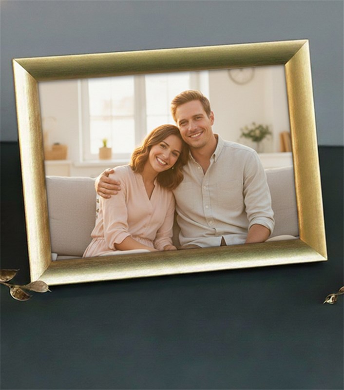 Kişiye Özel Fotoğraflı Çerçeve Gold