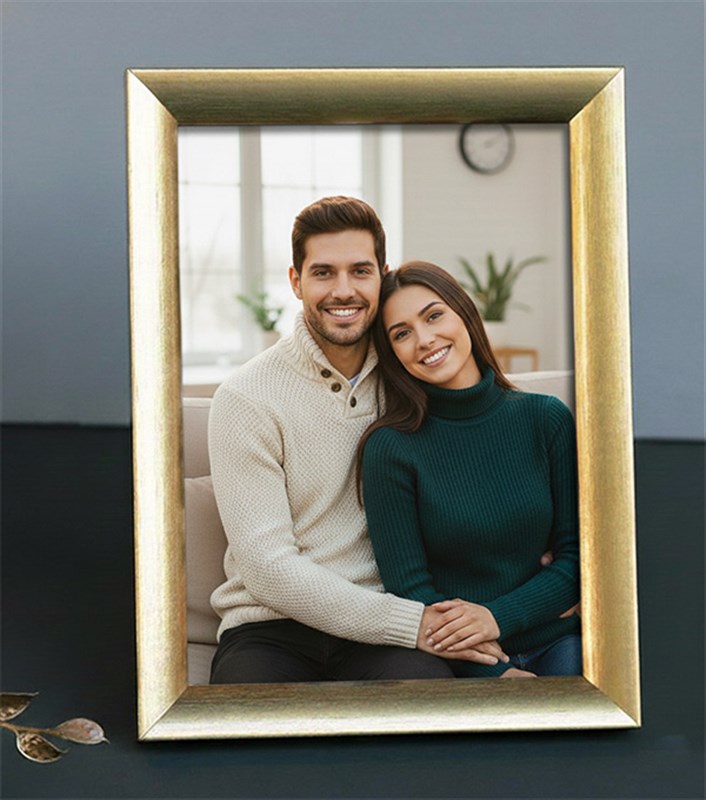 Kişiye Özel Fotoğraflı Çerçeve Gold