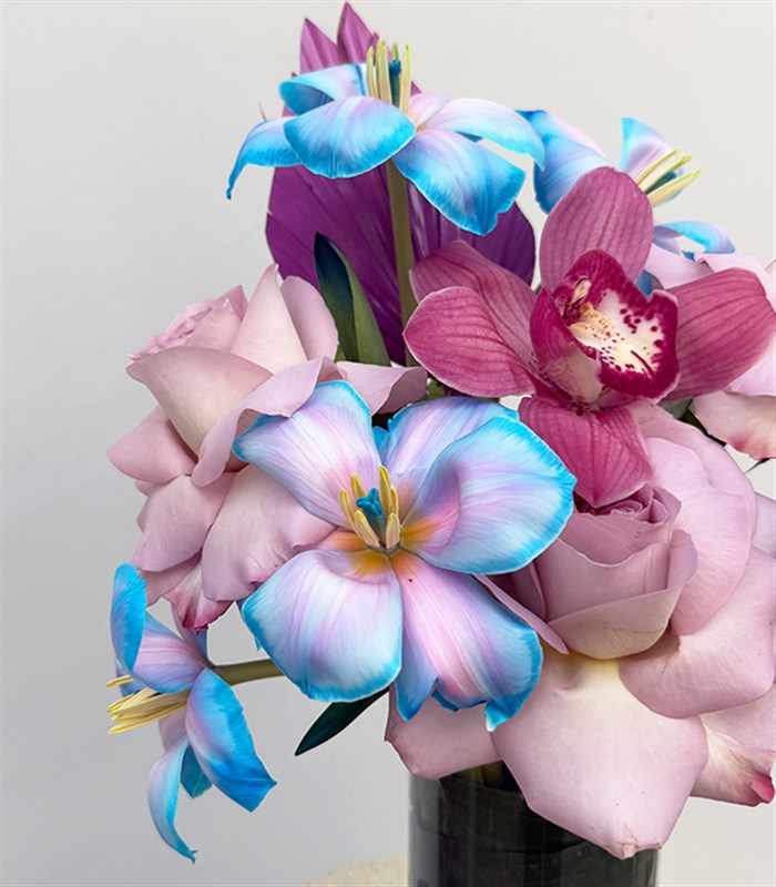 Unicorn Lale Lila Gül Vazo Aranjman