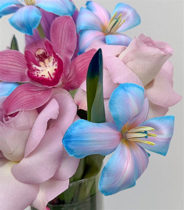 Unicorn Lale Lila Gül Vazo Aranjman