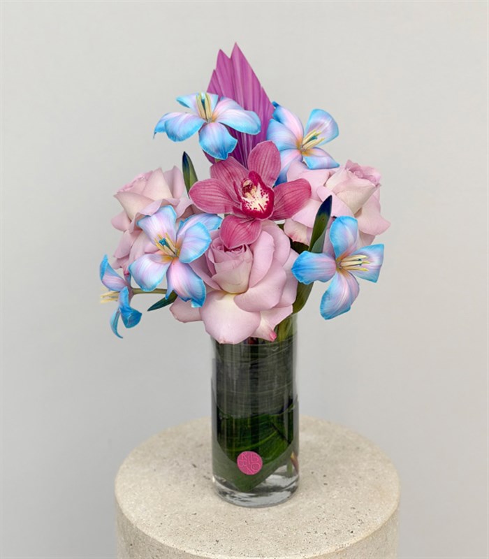 Unicorn Lale Lila Gül Vazo Aranjman