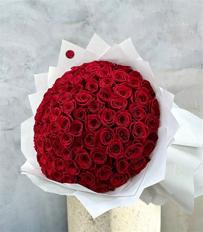 Royal Deluxe 100 Kırmızı Gül Buketi