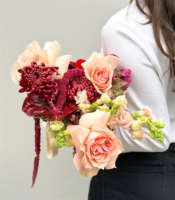 Passionate Bordo Kırmızı Güller Buketi