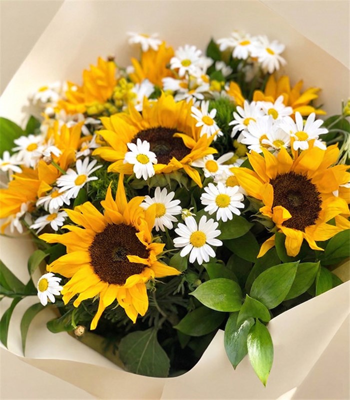 Trakya Esintisi Ayçiçek Papatya Buketi