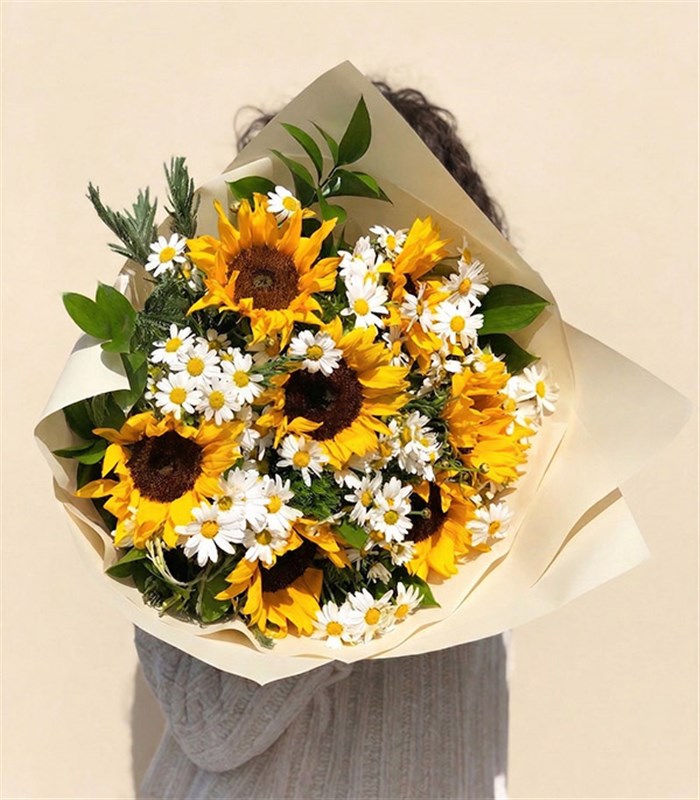 Trakya Esintisi Ayçiçek Papatya Buketi