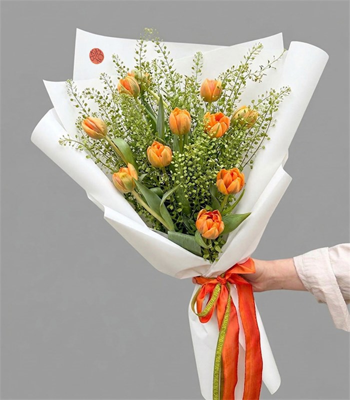 Günaydın Buketi 12 Turuncu Laleler