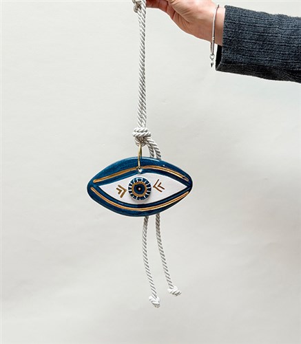 Handmade Ceramic Large Eye Amulet