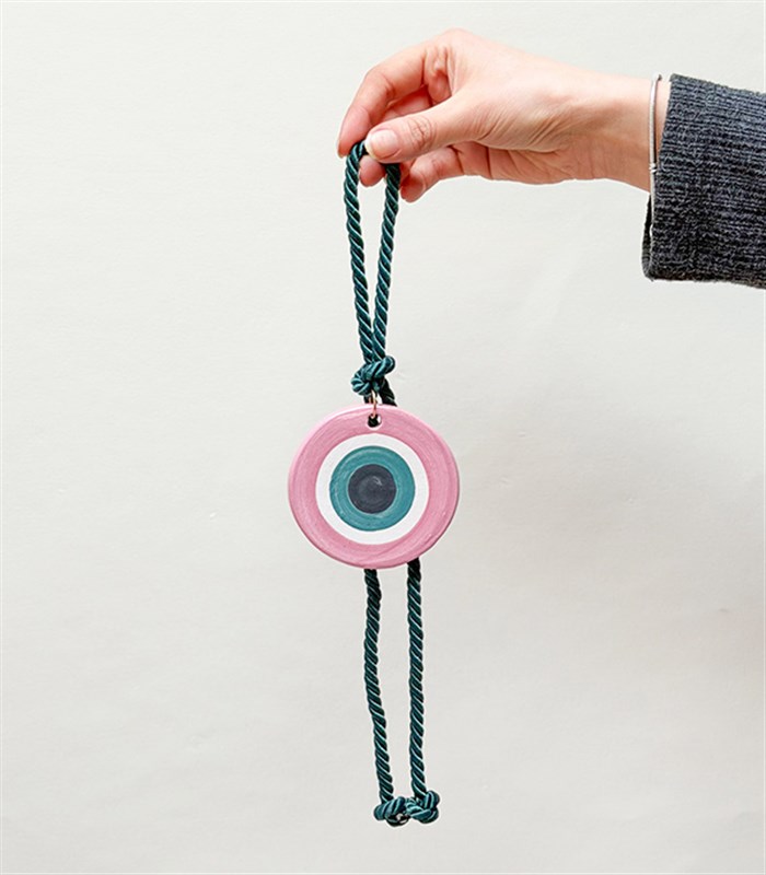 El İşi Seramik Nazarlık Pembe Yeşil