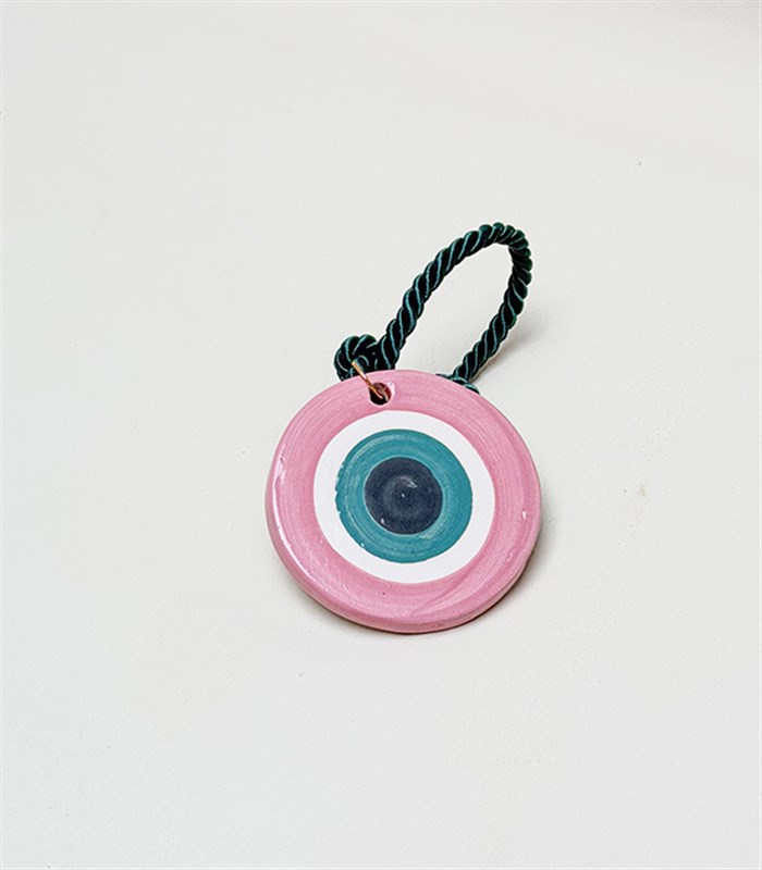 El İşi Seramik Nazarlık Pembe Yeşil