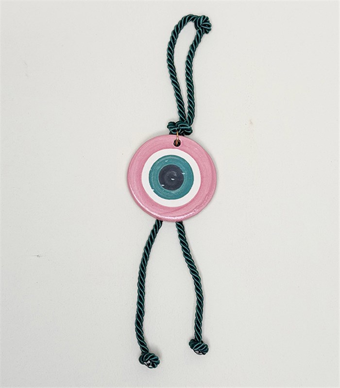 El İşi Seramik Nazarlık Pembe Yeşil