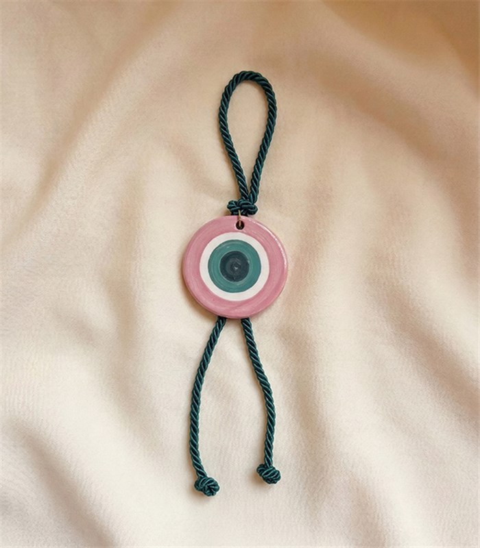 El İşi Seramik Nazarlık Pembe Yeşil