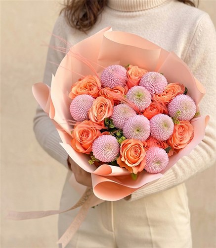 Emberis Somon Gül Pembe Anastasya Buketi