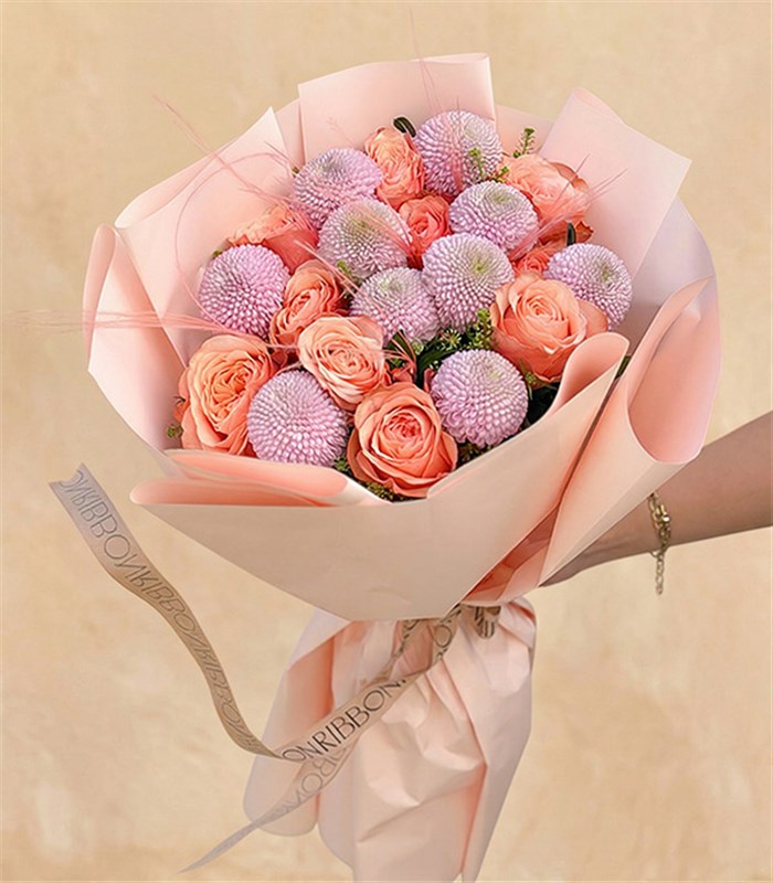 Emberis Somon Gül Pembe Anastasya Buketi