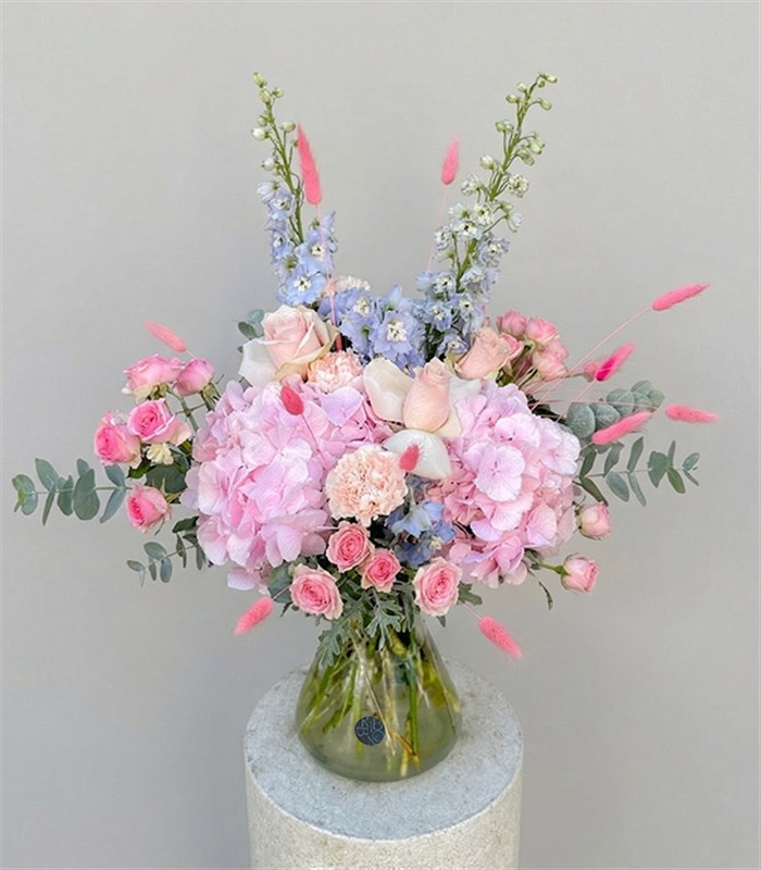 Cintia Deluxe Pembe Ortanca Mavi Delfinyum Aranjman