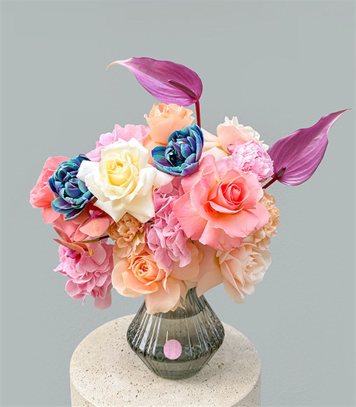 Viola Pembe Şakayık Galaksi Lale Bahar Aranjmanı