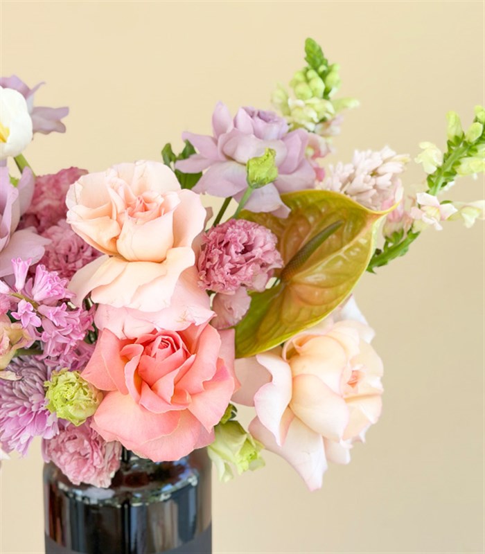 Flora Pembe Gül Sümbül Bahar Aranjmanı