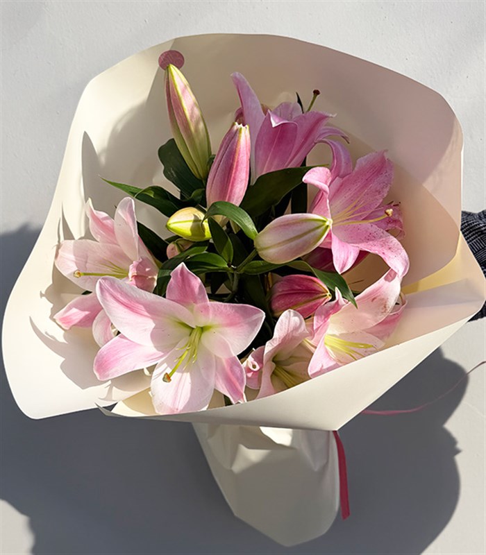 Lilies Pembe Lilyum Buketi