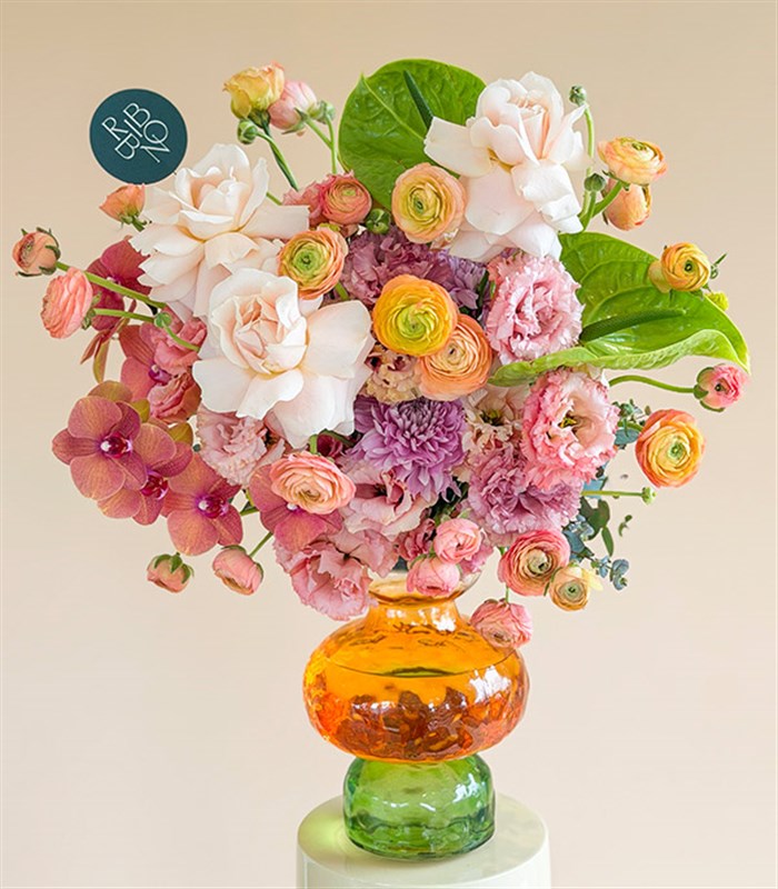 Fairy Wing Cam Vazoda Pembe Gül Antoryum Bahar Çiçekleri