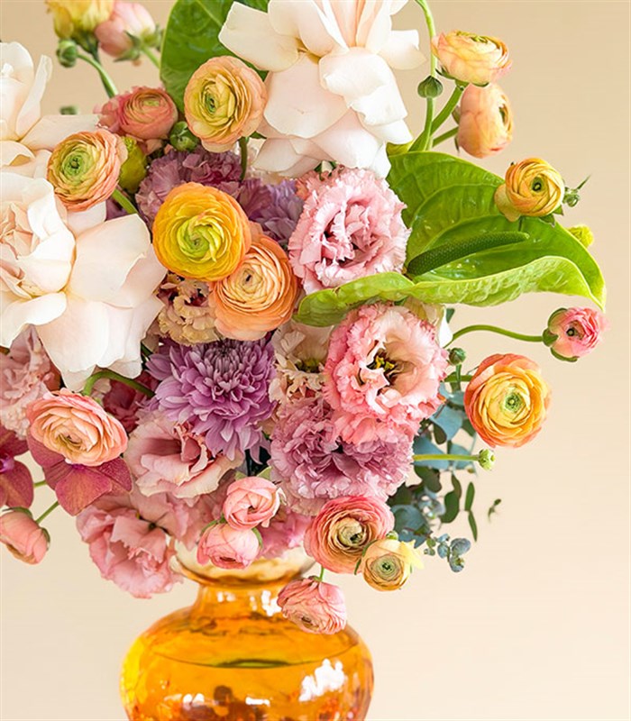 Fairy Wing Cam Vazoda Pembe Gül Antoryum Bahar Çiçekleri