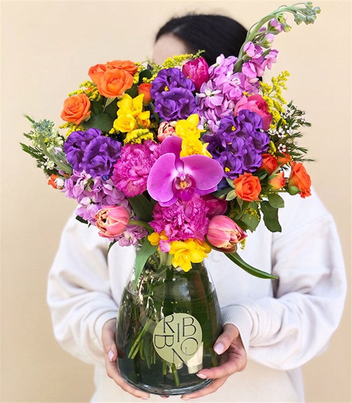 Frida Kahlo Colorful Vase Arrangement