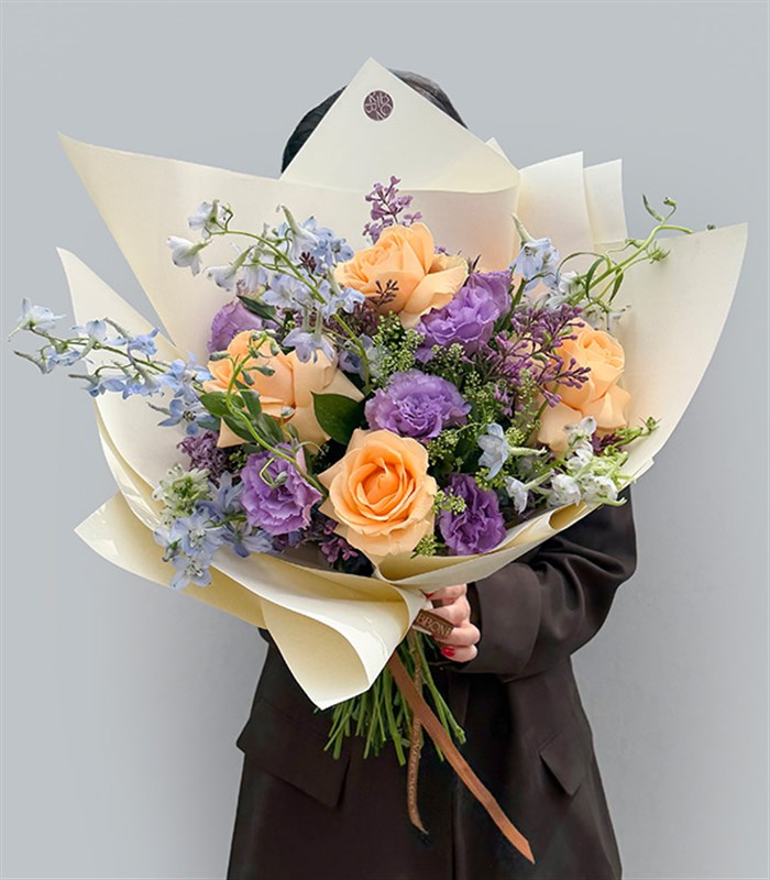 Amethyst Apricot Rose Lilac Mother's Day Bouquet