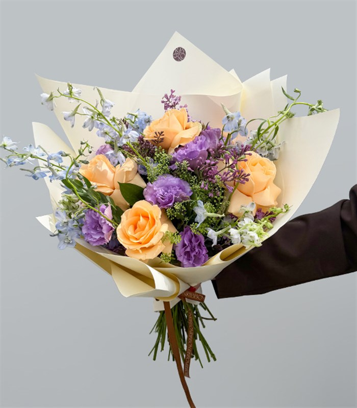 Amethyst Apricot Rose Lilac Mother's Day Bouquet