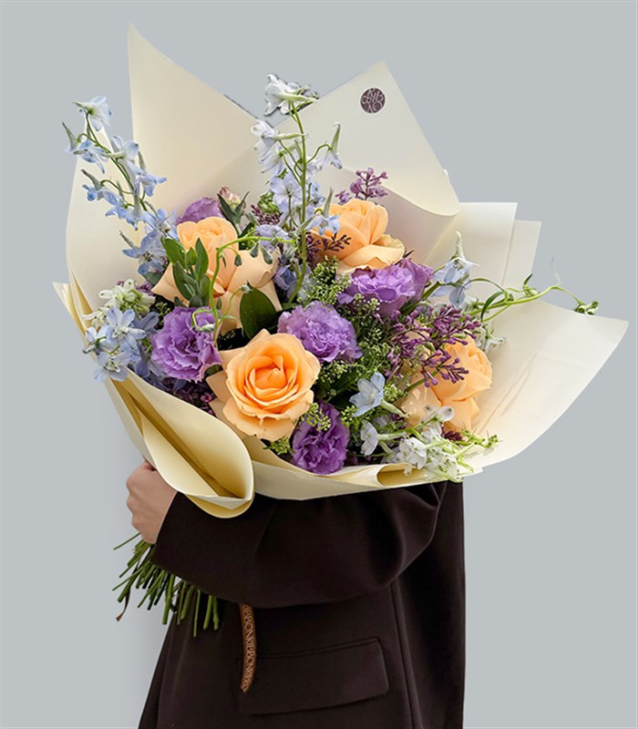 Amethyst Apricot Rose Lilac Mother's Day Bouquet