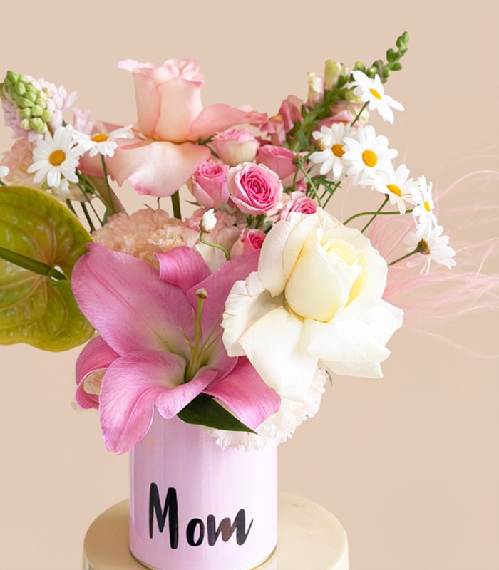 MOM Orange Pink Mothers Day Flower