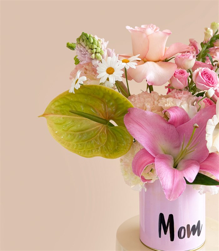MOM Orange Pink Mothers Day Flower