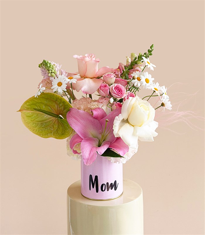 MOM Orange Pink Mothers Day Flower