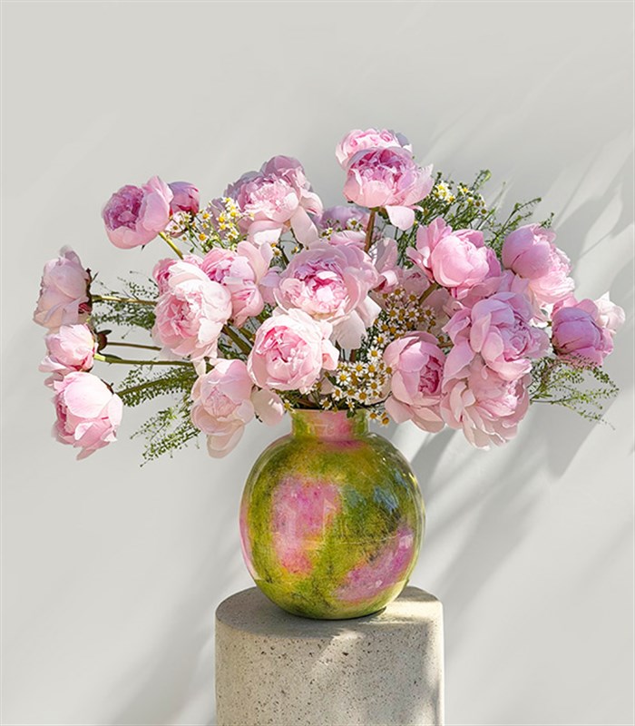 Poplars Pink Effect Limited Edition Pink Peonies in a Vase