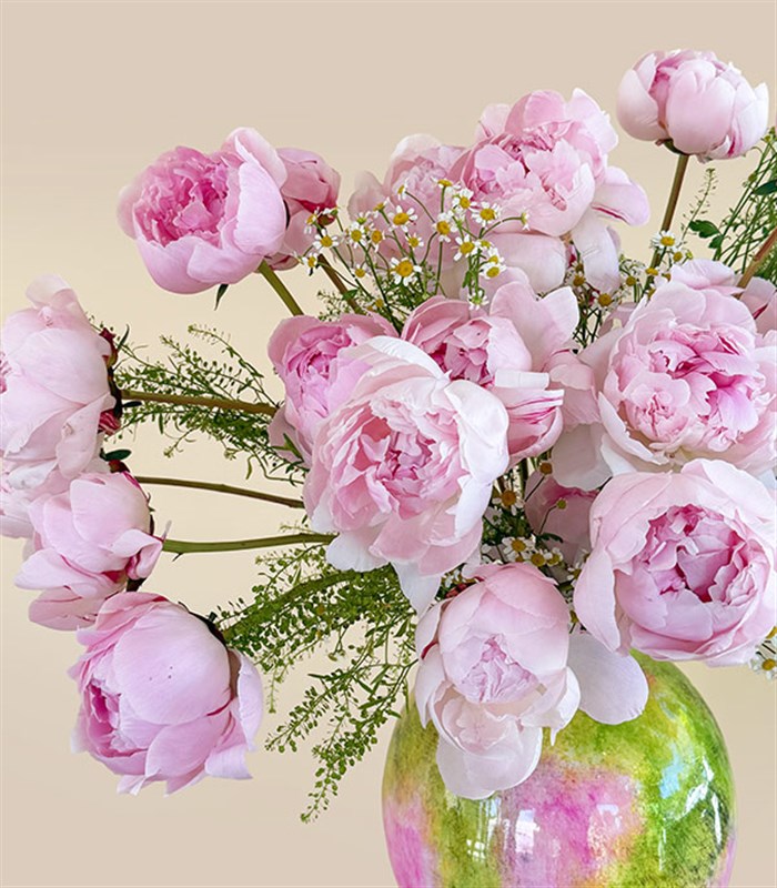 Poplars Pink Effect Limited Edition Pink Peonies in a Vase
