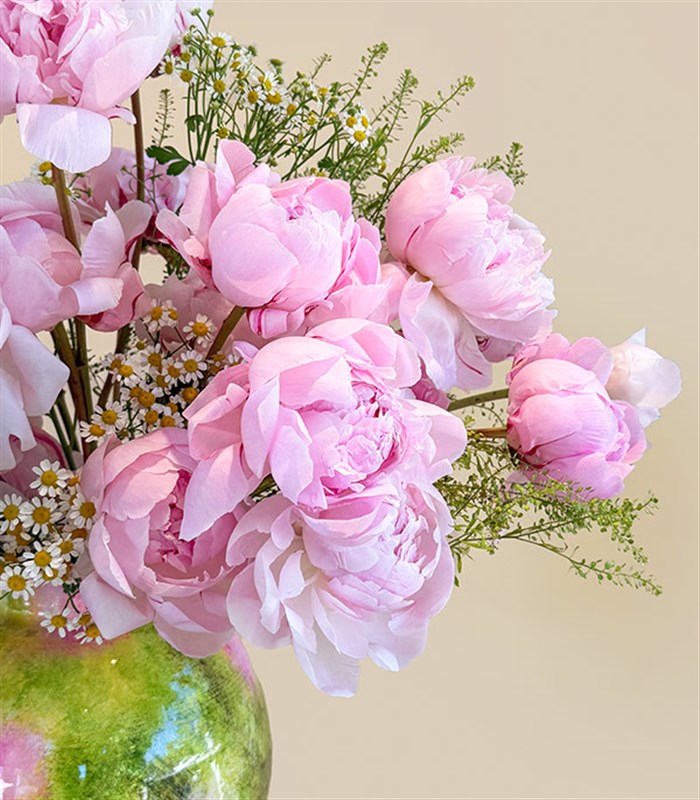 Poplars Pink Effect Limited Edition Pink Peonies in a Vase