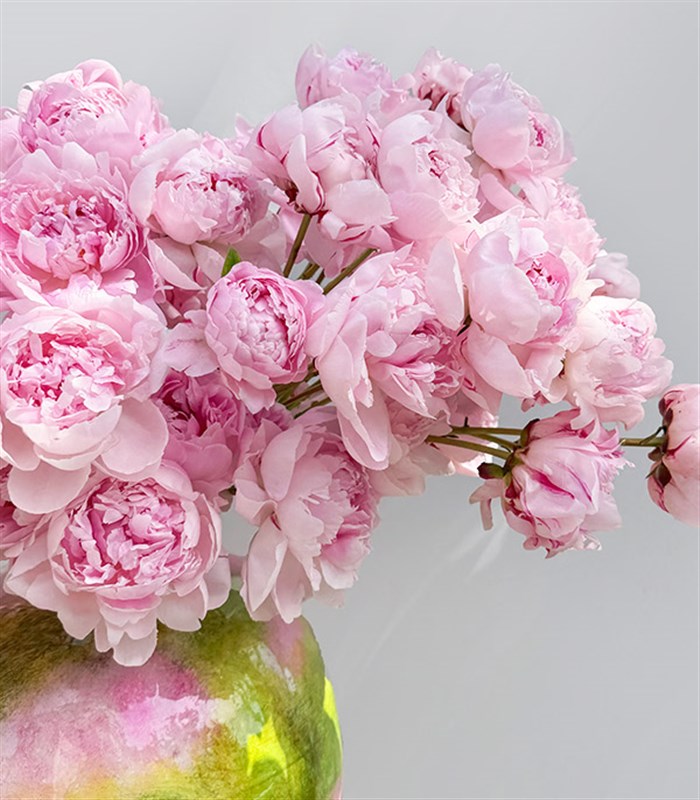 Royal Deluxe Poplars Pink Effect Limited Edition - 100 Pink Peonies in a Vase
