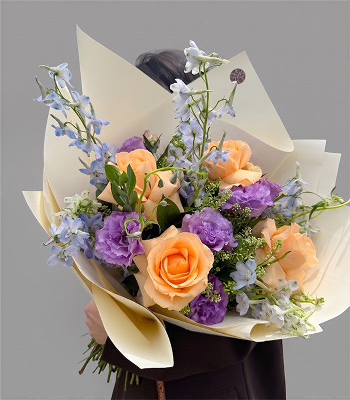 Amethyst Apricot Rose Lilac Mother's Day Bouquet