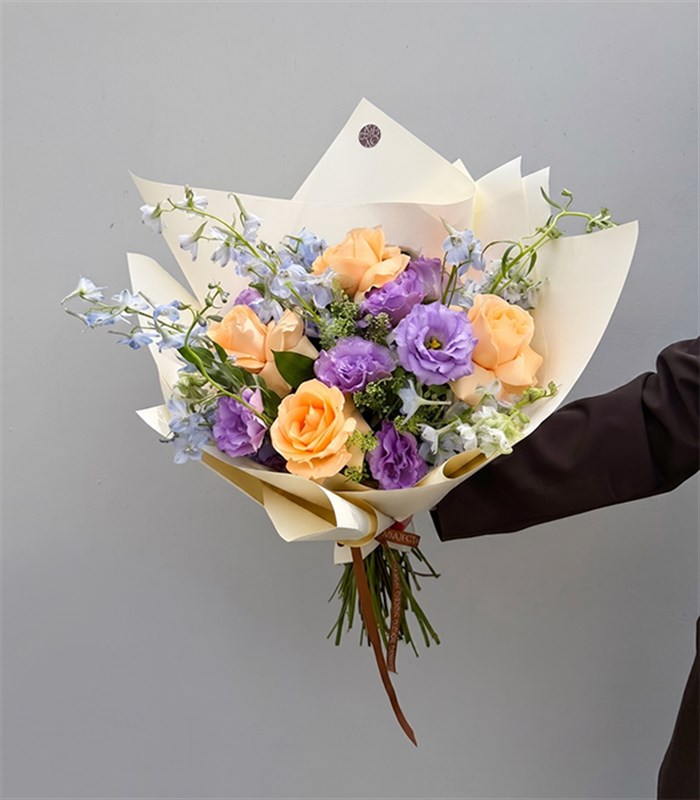 Amethyst Apricot Rose Lilac Mother's Day Bouquet