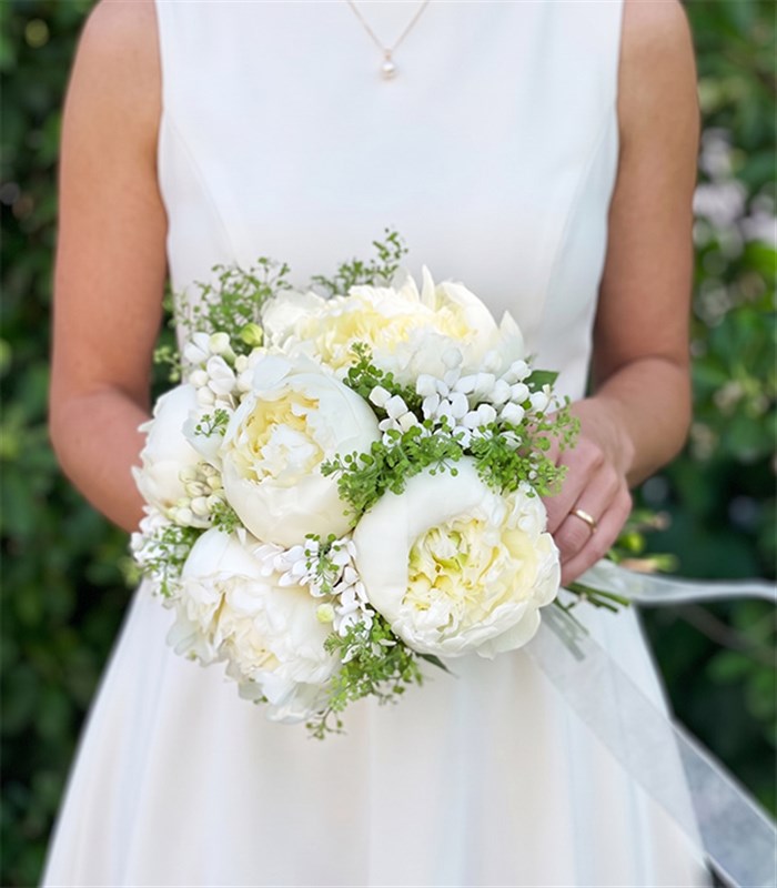 White Peony Tiny Bridal Bouquet