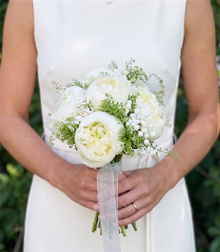White Peony Tiny Bridal Bouquet