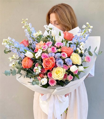 Deluxe Pure Beyaz Somon Soft Buket